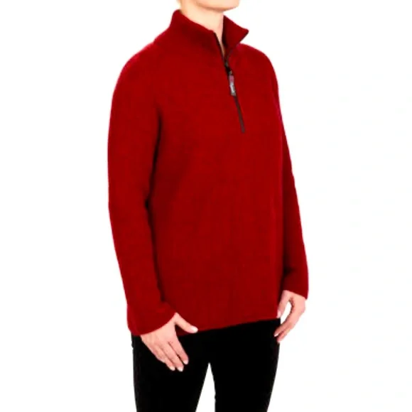 Patagonia Mock Half Zipper 💯 Wool Knit Unisex Sweater Size L - Picture 1 of 14